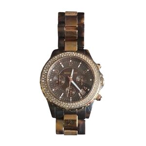 Michael Kors Tortoise and Gold Watch